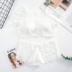 Lace Short Sleeve Half Top Set - Image 5