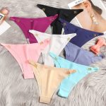 Ice Silk Seamless Buckle Thin Belt Bikini Panty