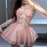 Lace Embroider Suspender Skirt Nightgown