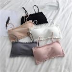 Lace Trim Sling Back Tube Top Bra