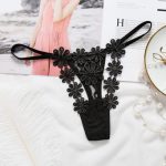 Sexy Lace G-String Flower Embroidered T-Back Panty - Image 3