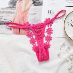 Sexy Lace G-String Flower Embroidered T-Back Panty - Image 2